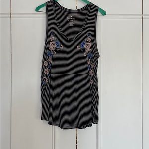 Striped and floral tank top